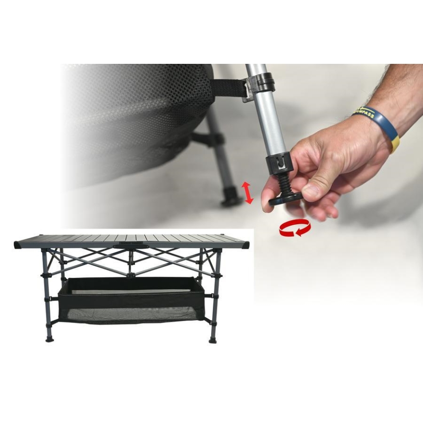 Foldbart campingbord 123x55 cm antracit