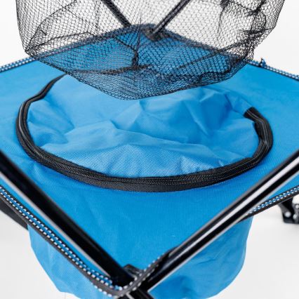 Foldbart campingbord + 2x stol blå