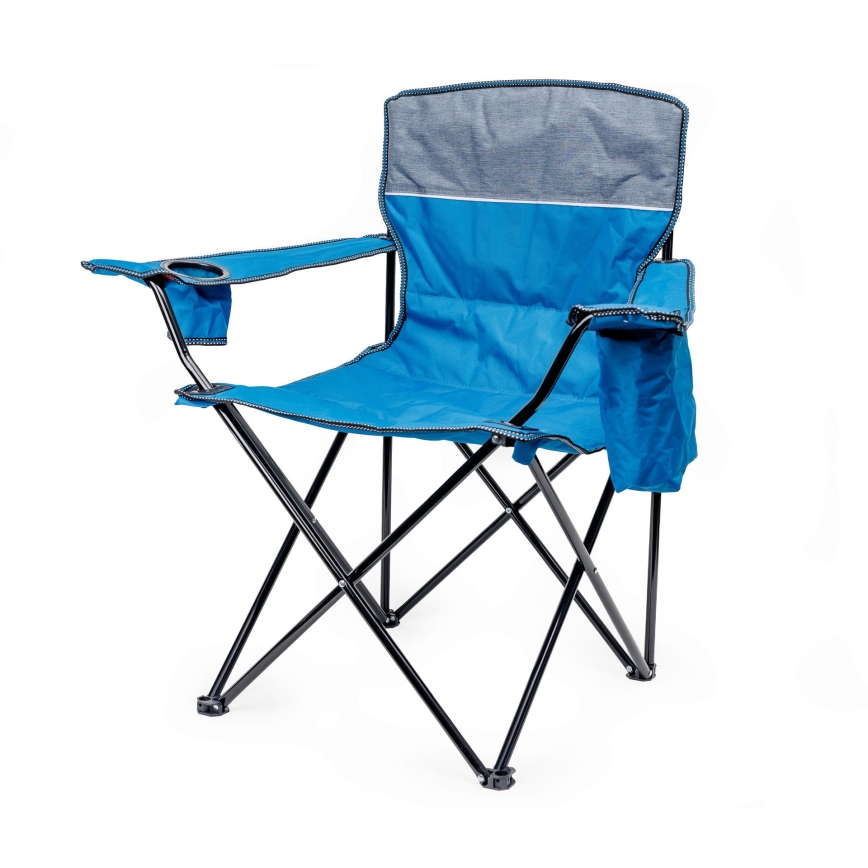 Foldbart campingbord + 2x stol blå
