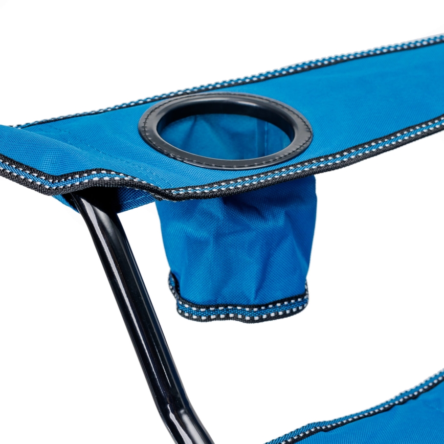 Foldbart campingbord + 2x stol blå