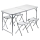 Foldbart campingbord + 4x stol hvid/krom