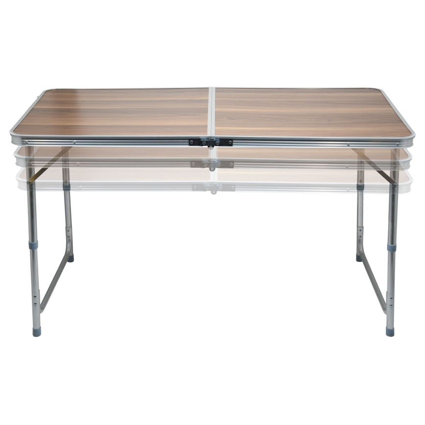 Foldbart campingbord brun/mat krom