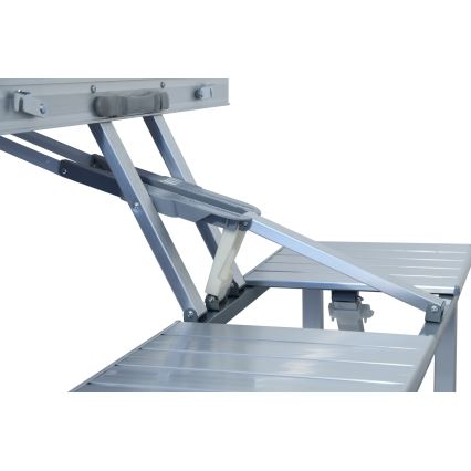 Foldbart campingbord med stole hvid/mat krom