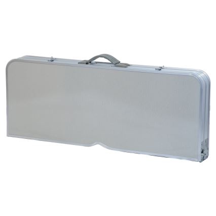 Foldbart campingbord med stole hvid/mat krom