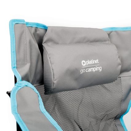 Foldbart campingbord + stol grå/blå