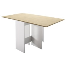 Foldbart spisebord 75x140 cm brun/hvid