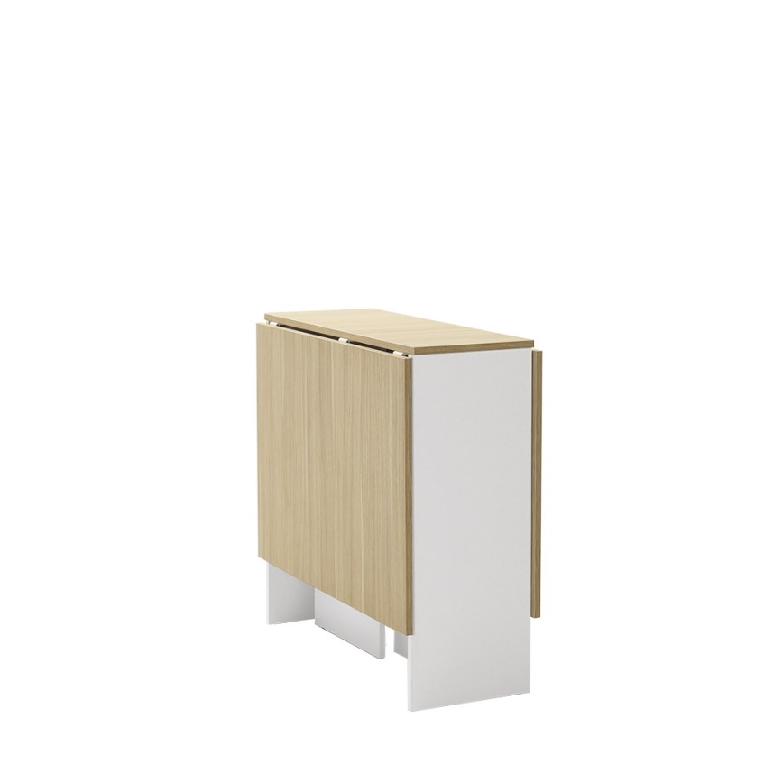 Foldbart spisebord 75x140 cm brun/hvid