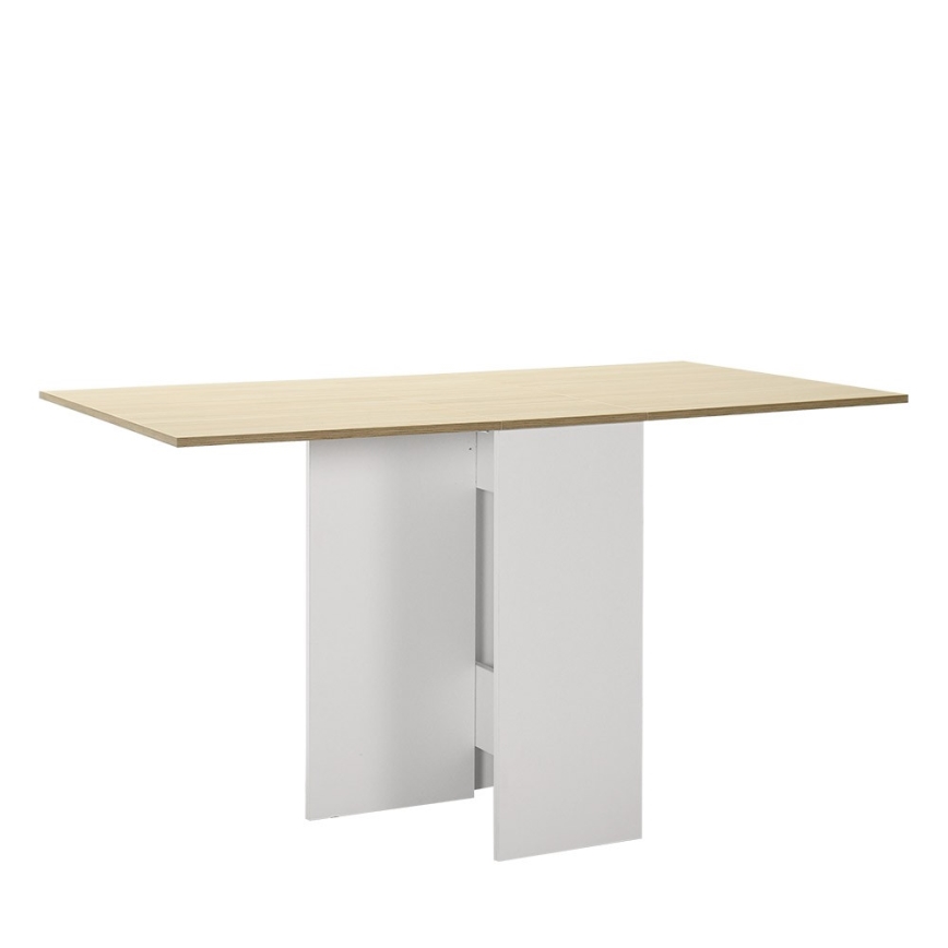 Foldbart spisebord 75x140 cm brun/hvid