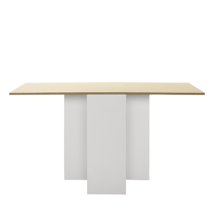 Foldbart spisebord 75x140 cm brun/hvid