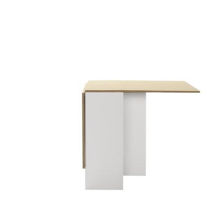 Foldbart spisebord 75x140 cm brun/hvid