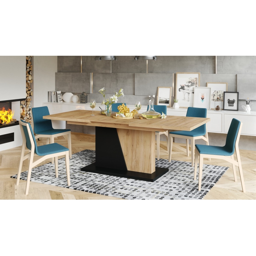 Foldbart spisebord NINO eg/sort