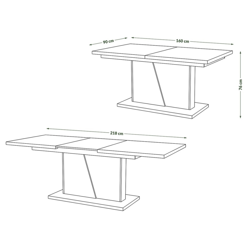 Foldbart spisebord NINO eg/sort