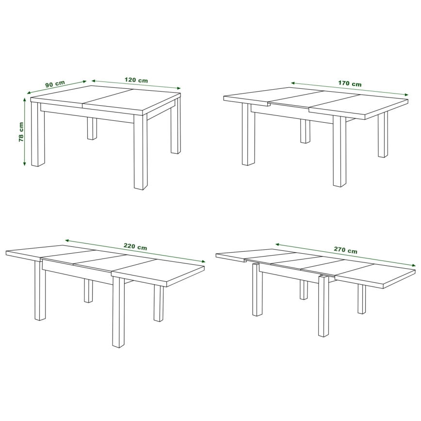 Foldbart spisebord RALF hvid