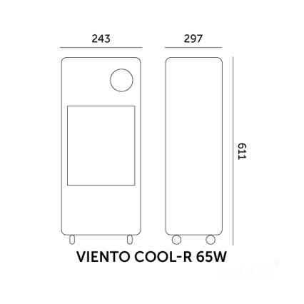 Fordampningsbaseret mobil klimaanlæg VIENTO COOL-R 65W/230V sort + fjernbetjening