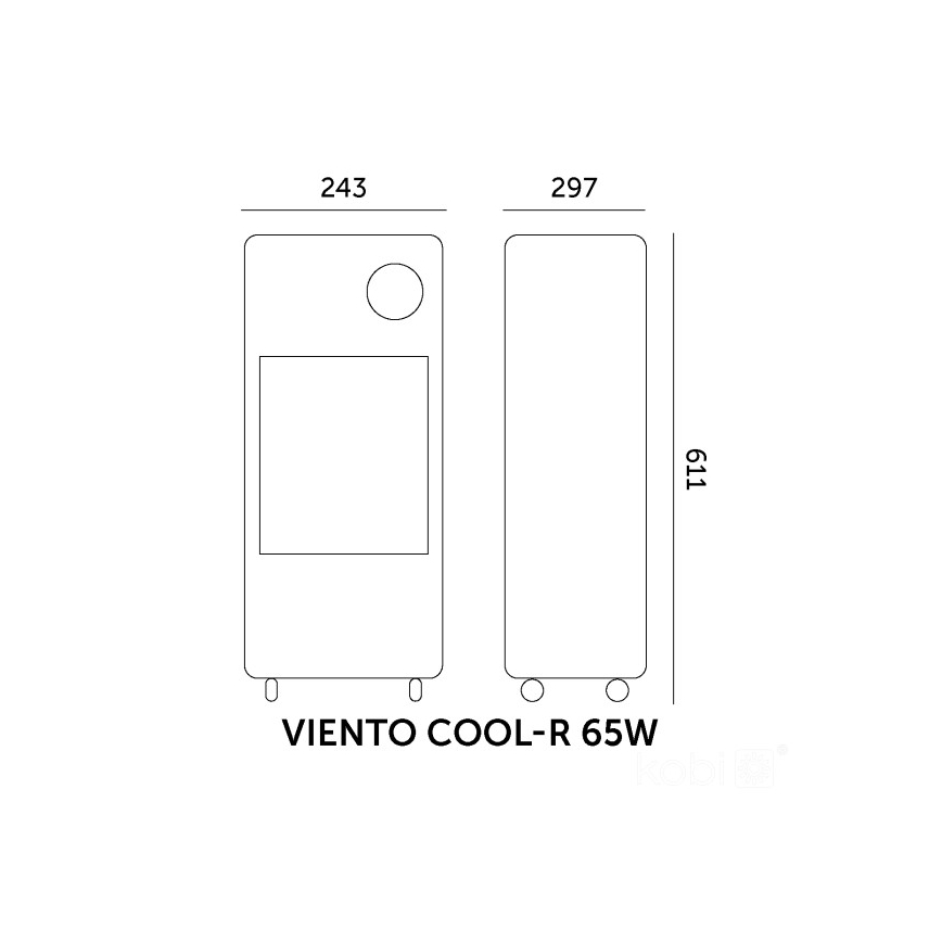 Fordampningsbaseret mobil klimaanlæg VIENTO COOL-R 65W/230V sort + fjernbetjening