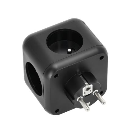 Forgreningsled med kontakt LINEA 3x230V + 4xUSB A/C sort
