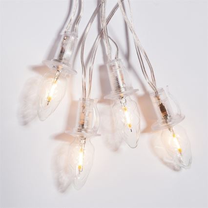 Forlængelses-LED udendørskæde CONE FILAMENT 20xE10 14 m klar/varmhvid IP44, Fremstillet i Tjekkiet