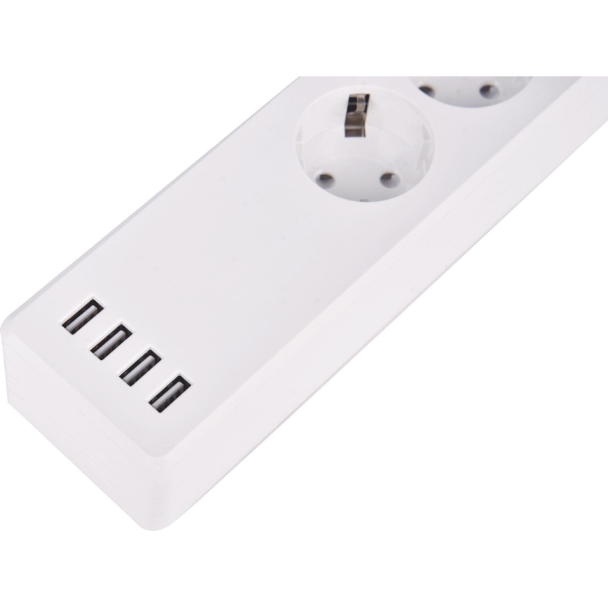 Forlængerledning med afbryder 1,8 m + 4xUSB/Wi-Fi Tuya SCHUKO