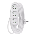 Forlængerledning 3-polet 5 m hvid