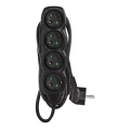 Forlængerledning 4-polet 5 m sort