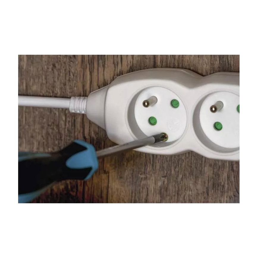Forlængerledning 4Z 3m hvid