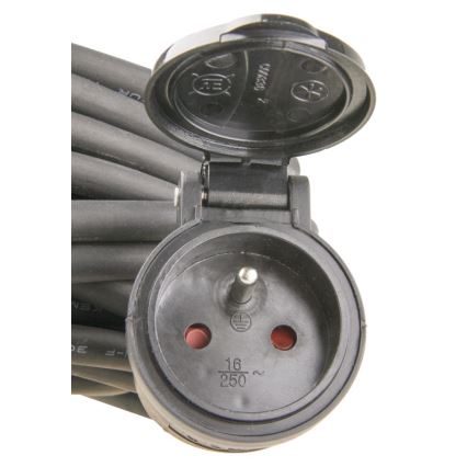 Forlængerledning i gummi, 1 x stikkontakt, 20 m, IP44