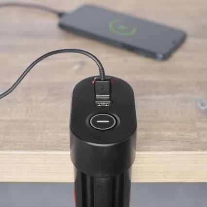 Forlængerledning m. fastgørelse til bord 3Z + 3xUSB 1,5 m sort