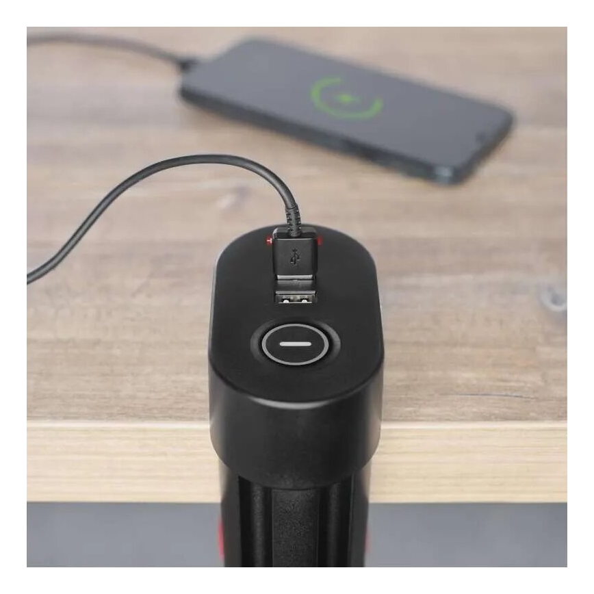 Forlængerledning m. fastgørelse til bord 3Z + 3xUSB 1,5 m sort