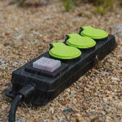 Forlængerledning med afbryder, 3 udtag, 20 m, IP44