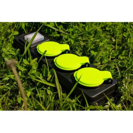 Forlængerledning med afbryder 3 udtag 3m IP44