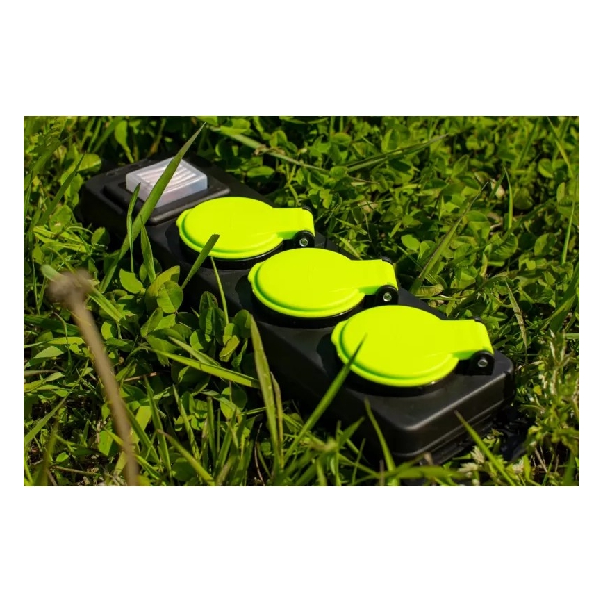 Forlængerledning med afbryder 3 udtag 3m IP44