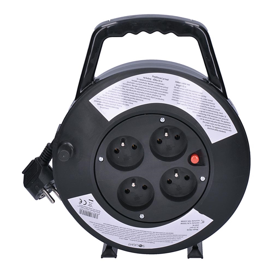 Forlængerledning på tromle 10m sort