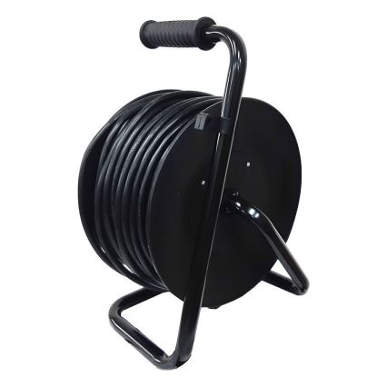 Forlængerledning på tromle 50m sort