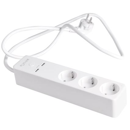 Forlængerledning SMART med kontakt 1,5 m + 2xUSB/Wi-Fi Tuya SCHUKO
