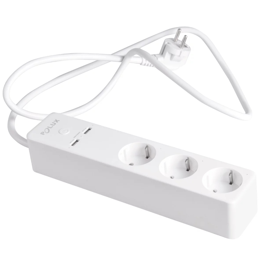 Forlængerledning SMART med kontakt 1,5 m + 2xUSB/Wi-Fi Tuya SCHUKO