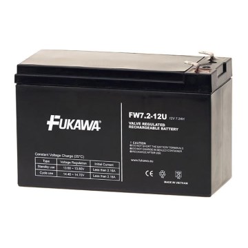 FUKAWA FW 7,2-12 F1U - Blysyre akkumulator 12V/7,2Ah/faston 4,7mm