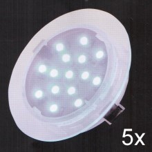 Fulgur 21073 - SÆT 5x LED loftlampe til badeværelse ELESPOT 1xLED/0,7W/230V IP44