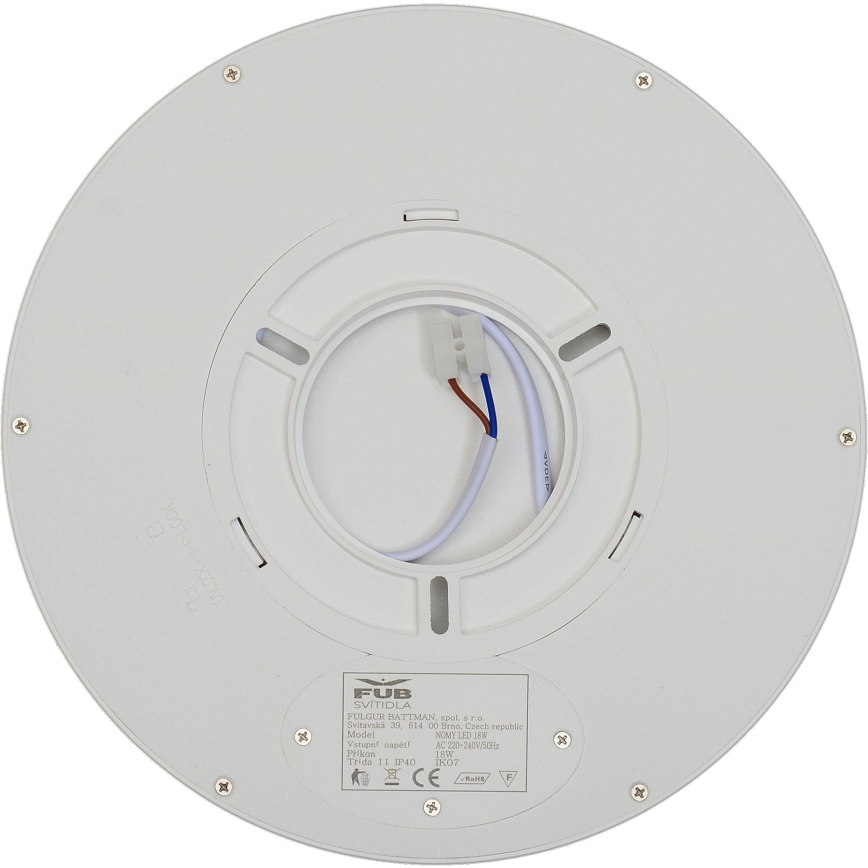 Fulgur 41810 - LED loftlampe NOMY LED/18W/230V 3000/4000/6000K IP40 diameter 23 cm hvid