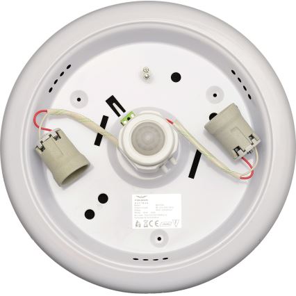 Fulgur s-22941 - Loftlampe med bevægelses- og skumringssensor DARINA 2xE27/40W/230V Ø 30 cm hvid