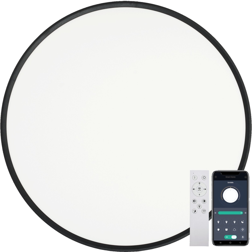 Fulgur s-43042 - Dæmpbar LED-loftlampe NOMY-RC LED/50W/230V 3000/4000/6500K Ø 60 cm IP40 sort + fjernbetjening