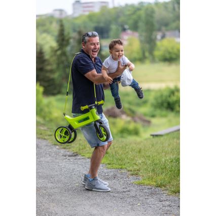 Funny Wheels - 2-i-1 løbecykel RIDER SUPER SPORT grøn/sort