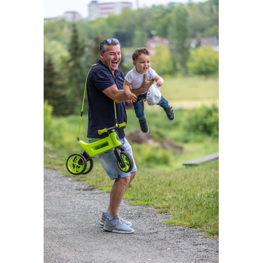 Funny Wheels - 2-i-1 løbecykel RIDER SUPER SPORT grøn/sort