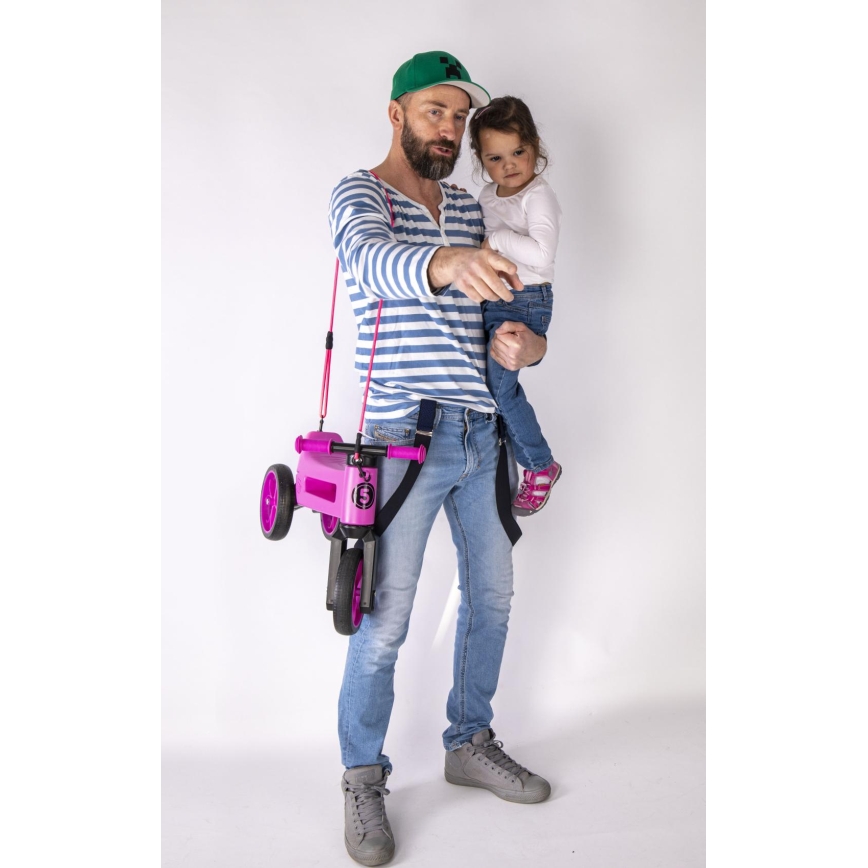 Funny Wheels - 2-i-1 løbecykel RIDER SUPER SPORT pink/sort