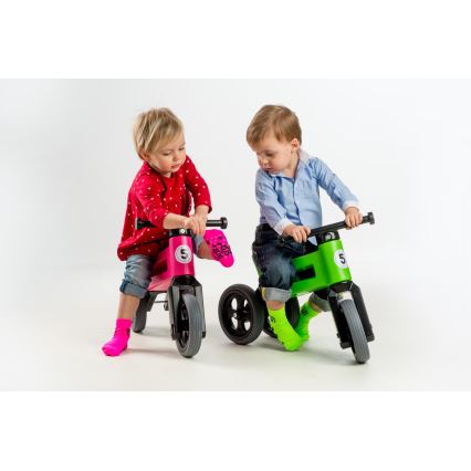Funny Wheels - Løbecykel 2-i-1 RIDER SPORT grøn/sort