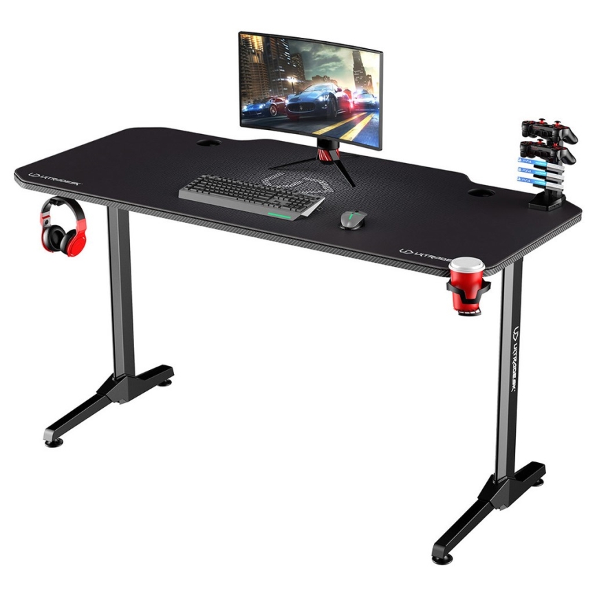 Gamer-bord 140 x 66 cm sort