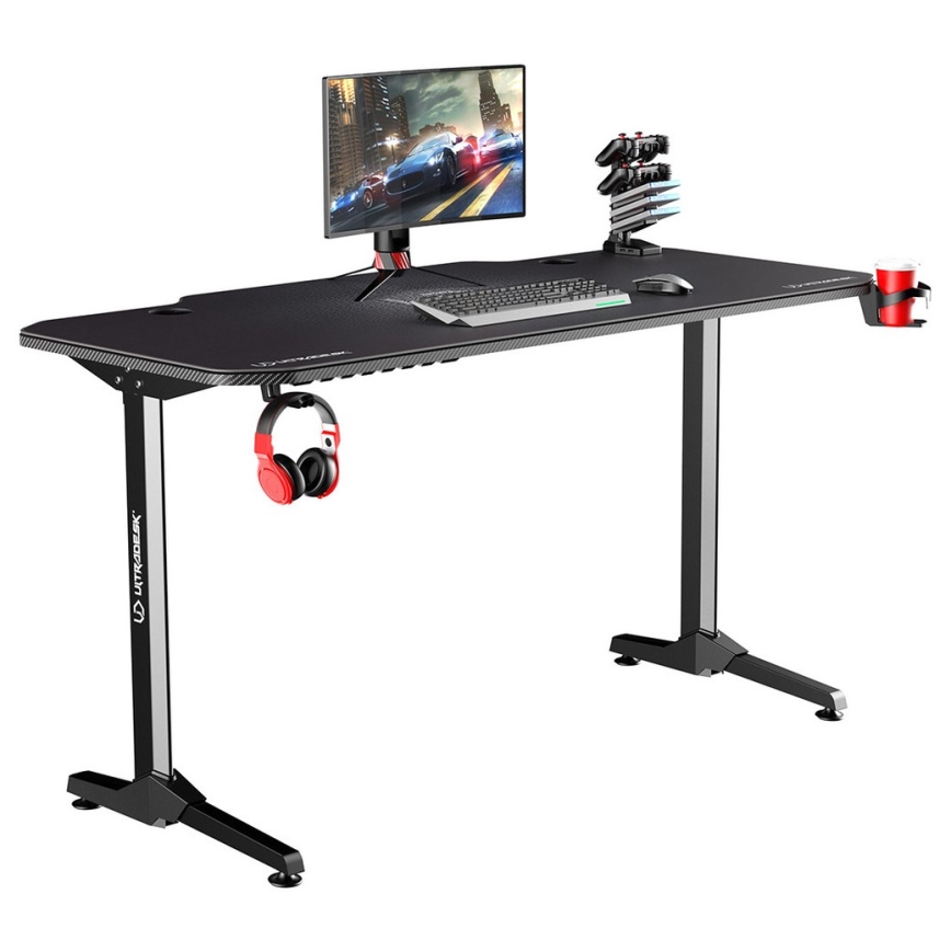 Gamer-bord 140 x 66 cm sort