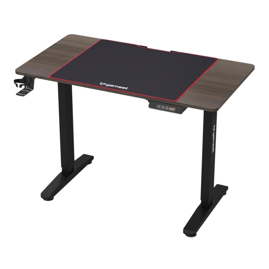 Gamer-bord CONTROL 110x60 cm højdejusterbart brun/sort
