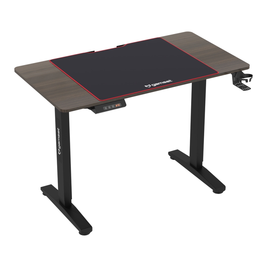 Gamer-bord CONTROL 110x60 cm højdejusterbart brun/sort
