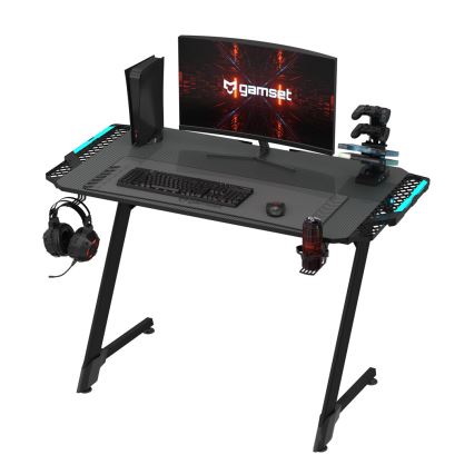 Gamer-bord SNAKE med LED-lys RGB-baggrundslys 100x60 cm sort