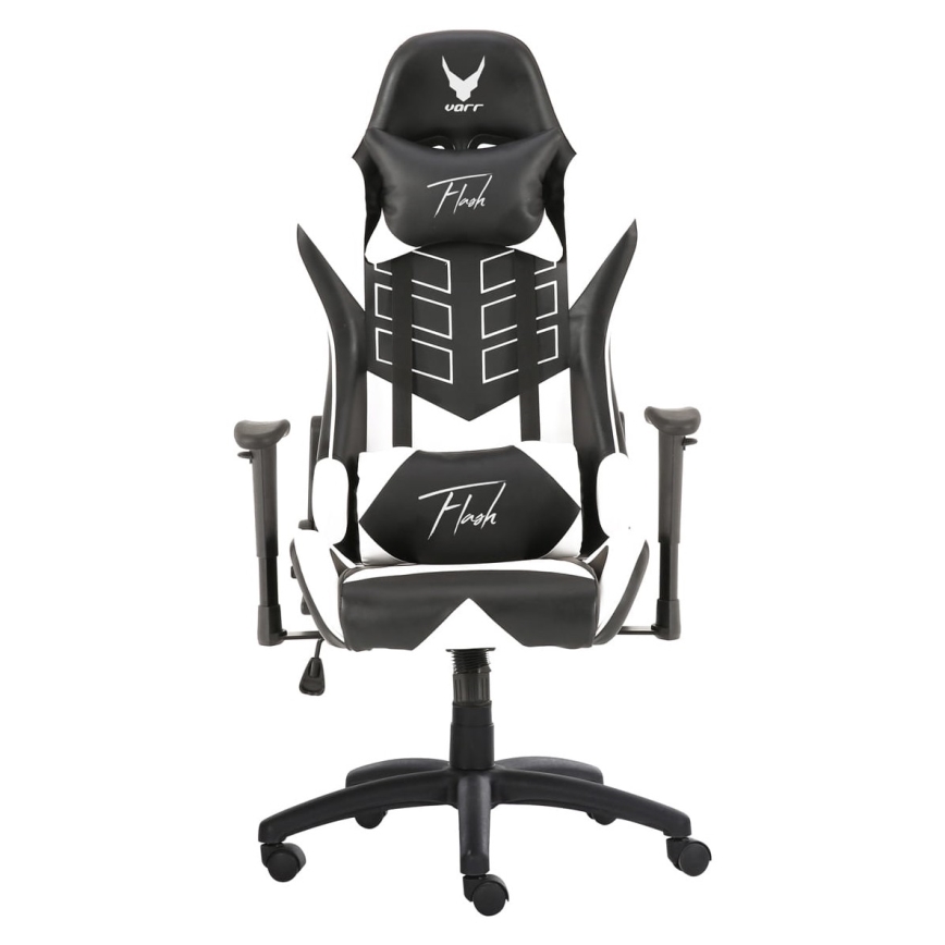 Gamer stol VARR Flash med LED RGB-lys + fjernbetjening sort/hvid